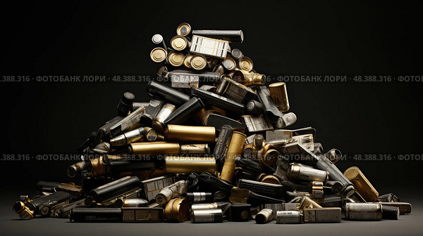 disassembly pile of batteries ai generated. Стоковое AI-изображение, AI-художник Vectorwin / Фотобанк Лори