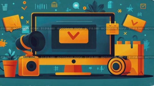 Discover how to design eye-catching digital content using vibrant graphics and essential equipment in a creative workspace. Стоковое AI-видео, аниматор Данила Большаков / Фотобанк Лори