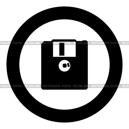 Diskette floppy disk storage concept icon in circle round black color vector illustration image solid outline style simple. Diskette floppy disk storage concept icon in circle round black color vector illustration image solid outline style. Стоковая иллюстрация, агентство Ingram Publishing / Фотобанк Лори