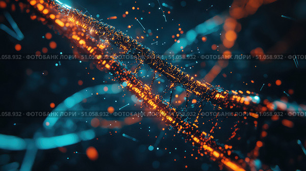 dna exploding view of genetic sequence ai generated. Стоковое AI-изображение, AI-художник Vectorwin / Фотобанк Лори