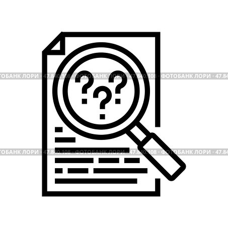 document review corporate law line icon vector illustration. Стоковая иллюстрация, иллюстратор Vectorwin / Фотобанк Лори