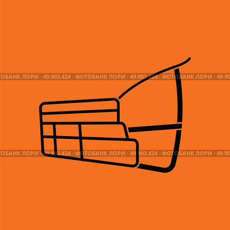 Dog muzzle icon. Orange background with black. Vector illustration. Стоковая иллюстрация, агентство Ingram Publishing / Фотобанк Лори