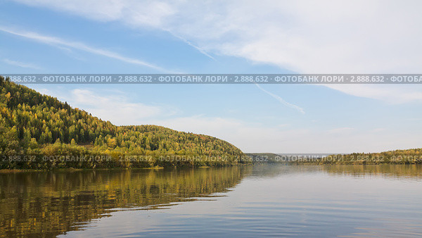Долгий плес. Северный Урал, река Вишера. Стоковое фото, фотограф Павел Спирин / Фотобанк Лори