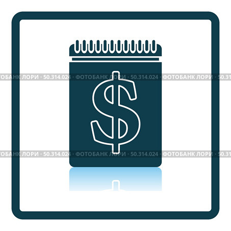 Dollar Calendar Icon. Square Shadow Reflection Design. Vector Illustration. Стоковая иллюстрация, агентство Ingram Publishing / Фотобанк Лори