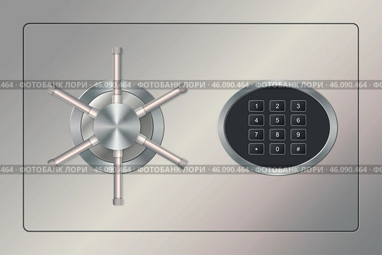 Door safe vault with a combination key lock. Стоковая иллюстрация, иллюстратор Максим Гребешков / Фотобанк Лори