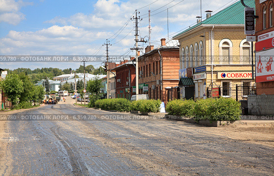 Дорожные работы. Галич, Россия (2014 год). Редакционное фото, фотограф Дмитрий Степанов / Фотобанк Лори