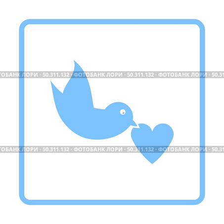 Dove With Heart Icon. Blue Frame Design. Vector Illustration. Стоковая иллюстрация, агентство Ingram Publishing / Фотобанк Лори