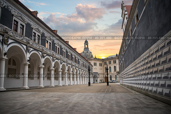 Dresden in Germany. architecture of the reconstructed old city.. Dresden in Germany. . Стоковое фото, агентство Ingram Publishing / Фотобанк Лори