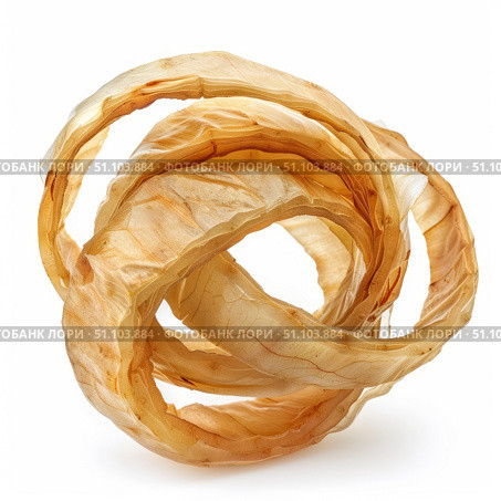 Dried bull penis forming intertwined rings for pet consumption. Стоковое AI-изображение, AI-художник Иван Рябоконь / Фотобанк Лори
