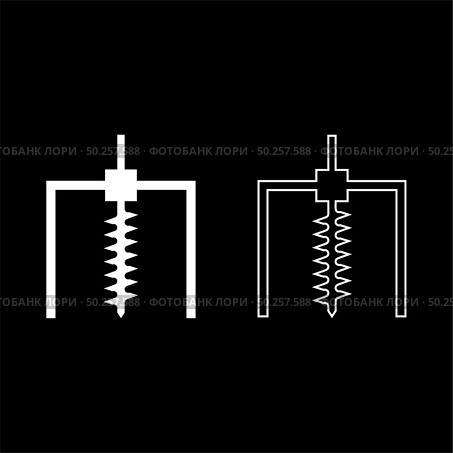 Drilling rig Bore for ground mine industry geological Boring concept Auger icon outline set white color vector illustration flat style simple image. Drilling rig Bore for ground mine industry geological Boring concept Auger icon outline set white color vector illustration flat style image. Стоковая иллюстрация, агентство Ingram Publishing / Фотобанк Лори