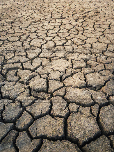 Dry and broken clay ground during drought season, concept of global warming problem. Cracked and barren soil texture background. The global shortage of water on the planet. Arid land, natural disaster. Стоковое фото, агентство Ingram Publishing / Фотобанк Лори