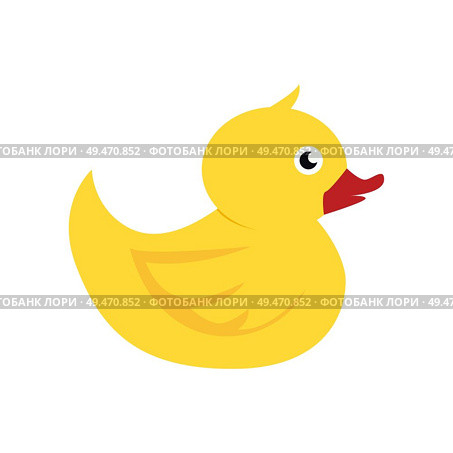 ducky bath toy flat vector color icon. Стоковая иллюстрация, агентство Ingram Publishing / Фотобанк Лори