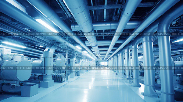 ductwork data center technology ai generated. Стоковое AI-изображение, AI-художник Vectorwin / Фотобанк Лори