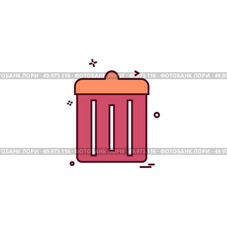 Dustbin icon design vector. Стоковая иллюстрация, агентство Ingram Publishing / Фотобанк Лори