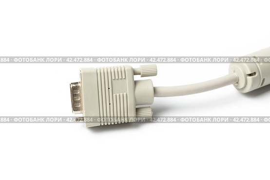 DVI wire isolated on white background. Стоковое фото, фотограф Сергей Толмачёв / Фотобанк Лори