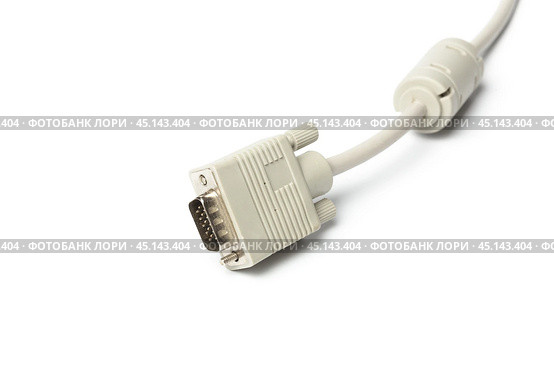 DVI wire isolated on white background. Стоковое фото, фотограф Сергей Толмачёв / Фотобанк Лори