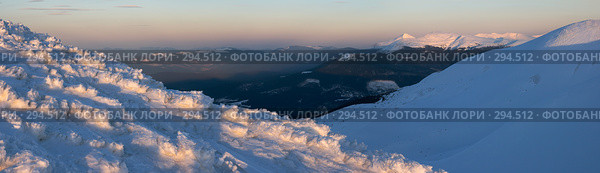 Двусветная горная панорама. Стоковое фото, фотограф Юрий Брыкайло / Фотобанк Лори