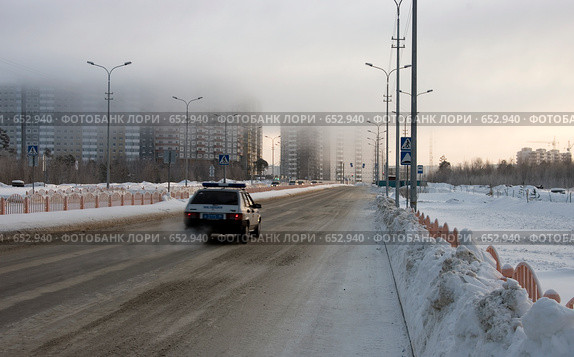 Дым над городом. Город Сургут. Стоковое фото, фотограф Александр Ерёмин / Фотобанк Лори
