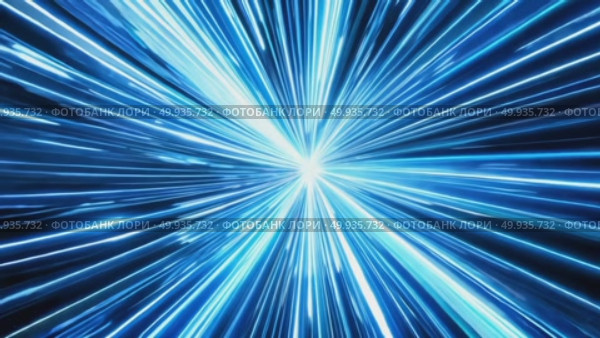 Dynamic blue light streaks creating futuristic vortex in highspeed motion. Стоковое AI-видео, аниматор Владимир Федоров / Фотобанк Лори
