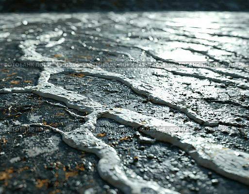 Efflorescence is a whitish trace on the surface of brickwork, represented by a mixture of chemical compounds of salts. Mold on a wet wall, lichens, moss. Стоковое AI-изображение, AI-художник Сергей Елизарьев / Фотобанк Лори