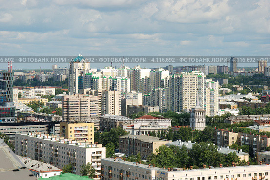 Екатеринбург. Городской пейзаж, вид сверху. Стоковое фото, фотограф Анна Омельченко / Фотобанк Лори