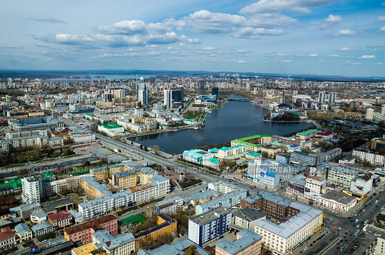 Екатеринбург. Вид сверху (2013 год). Редакционное фото, фотограф Александр Лядов / Фотобанк Лори