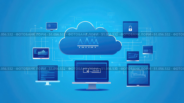 elasticity stretching cloud computing ai generated. Стоковое AI-изображение, AI-художник Vectorwin / Фотобанк Лори