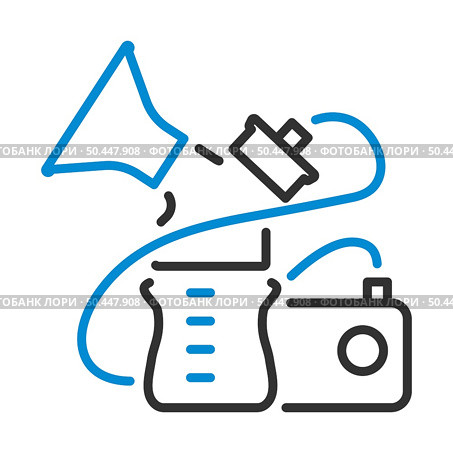 Electric Breast Pump Icon. Editable Bold Outline With Color Fill Design. Vector Illustration. Стоковая иллюстрация, агентство Ingram Publishing / Фотобанк Лори