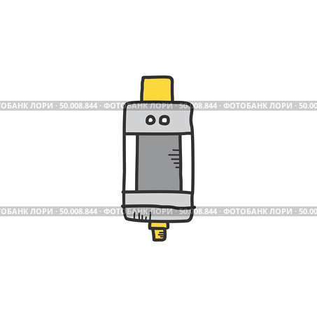 electric cigarette vapor atomizer tank vector art. electric cigarette vapor atomizer tank. Стоковая иллюстрация, агентство Ingram Publishing / Фотобанк Лори