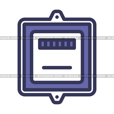 Electric Meter Icon. Editable Bold Outline With Color Fill Design. Vector Illustration. Стоковая иллюстрация, агентство Ingram Publishing / Фотобанк Лори