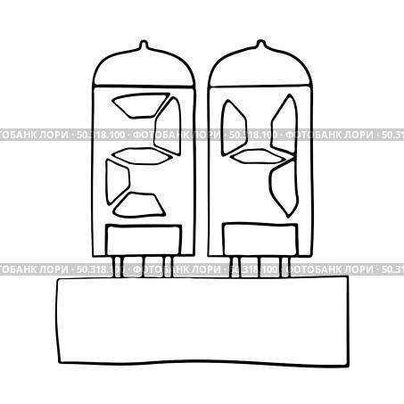 Electric Numeral Lamp Icon. Hand Drawn Sketch Design. Vector Illustration. Стоковая иллюстрация, агентство Ingram Publishing / Фотобанк Лори