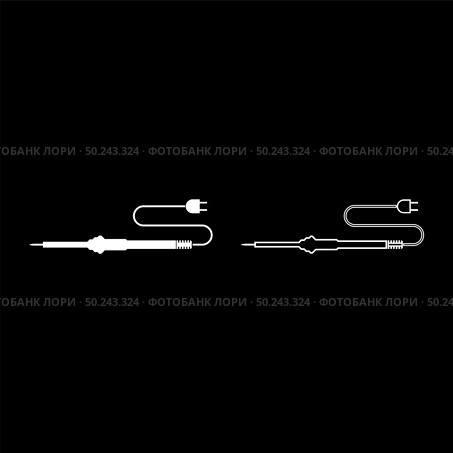 Electric soldering iron for radio repair work icon outline set white color vector illustration flat style simple image. Стоковая иллюстрация, агентство Ingram Publishing / Фотобанк Лори