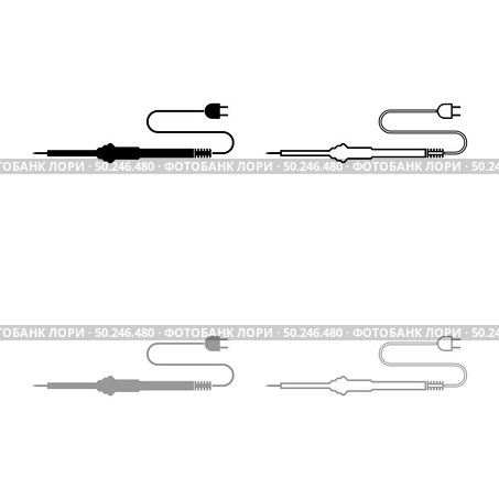 Electric soldering iron for radio repair work icon outline set black grey color vector illustration flat style simple image. Electric soldering iron for radio repair work icon outline set black grey color vector illustration flat style image. Стоковая иллюстрация, агентство Ingram Publishing / Фотобанк Лори