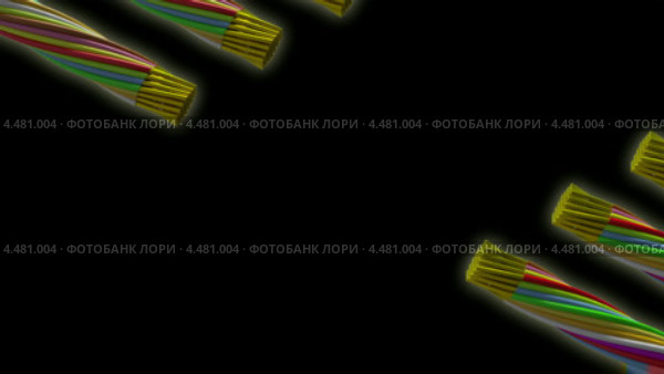 Электрический кабель соединение и оплетка. Стоковая анимация, аниматор Иван Гусев / Фотобанк Лори
