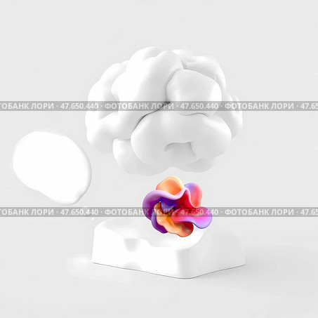 Эмоциональное мышление, белое на белом. Стоковое AI-изображение, AI-художник Инна Пецко / Фотобанк Лори