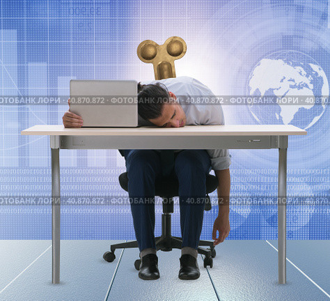 Employee losing energy from too much work. Стоковое фото, фотограф Elnur / Фотобанк Лори