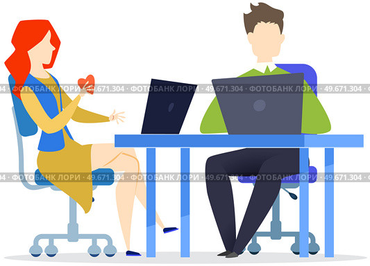 Employees entrepreneurs working at office desks. Business team sitting with laptop surfing internet. Group of managers uses computers, modern technologies for work. Clerks, office workers at workplace. Business team sitting with laptop surfing internet. Group of managers uses computers for work. Стоковая иллюстрация, агентство Ingram Publishing / Фотобанк Лори