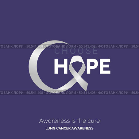Empower Hope. Lung Cancer Awareness Vector Background. Стоковая иллюстрация, агентство Ingram Publishing / Фотобанк Лори