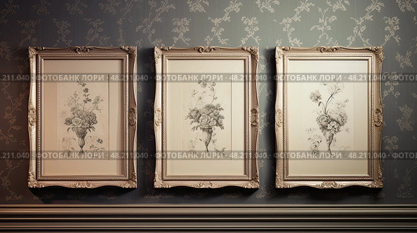engravings silver vintage photo frames ai generated. Стоковое AI-изображение, AI-художник Vectorwin / Фотобанк Лори