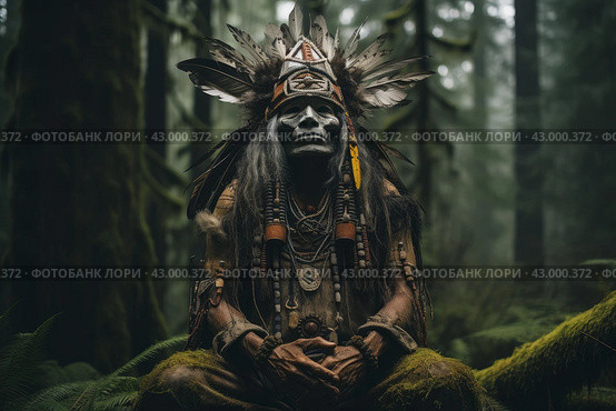 Enlightened Shaman person. Generate Ai. Стоковое AI-изображение, AI-художник Иван Рябоконь / Фотобанк Лори
