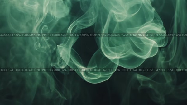 Ethereal green smoke dancing in slow motion across dark background. Стоковое AI-видео, аниматор Sabyna75 / Фотобанк Лори