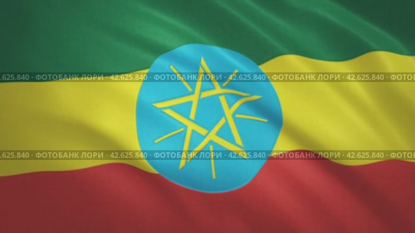 Ethiopia . Waving Flag Video Background. Стоковое видео, видеограф Станислав Парамонов / Фотобанк Лори