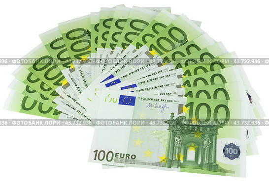 Евро купюры на белом фоне. Euro banknotes money. Стоковое фото, фотограф Татьяна Д / Фотобанк Лори