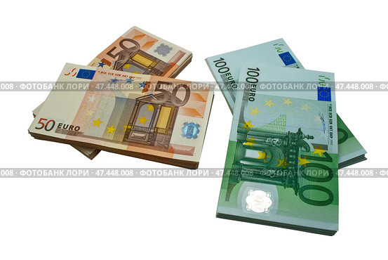 Евро купюры на белом фоне. Euro banknotes money. Стоковое фото, фотограф Татьяна Д / Фотобанк Лори