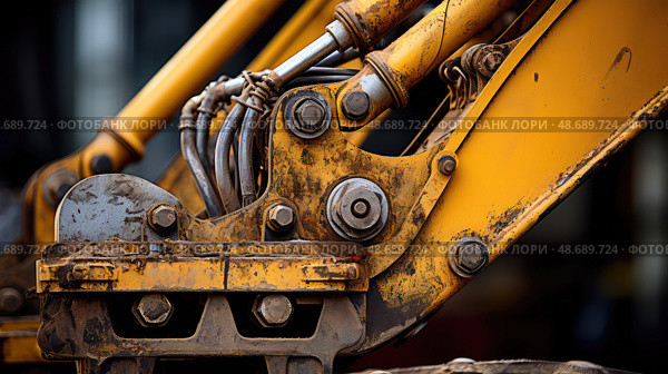 excavator backhoe construction equipment ai generated. Стоковое AI-изображение, AI-художник Vectorwin / Фотобанк Лори