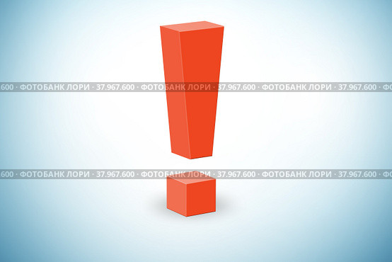 Exclamation mark creative concept - 3d rendering. Стоковое фото, фотограф Elnur / Фотобанк Лори