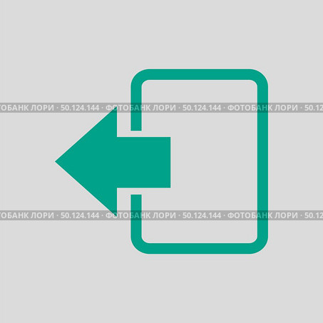 Exit Icon. Green on Gray Background. Vector Illustration. Стоковая иллюстрация, агентство Ingram Publishing / Фотобанк Лори