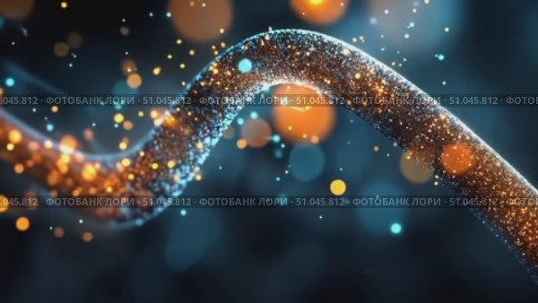 Explore mesmerizing glowing particles as they twist and flow through a dark space, creating an enchanting visual display of light and motion. Стоковое AI-видео, аниматор Данила Большаков / Фотобанк Лори