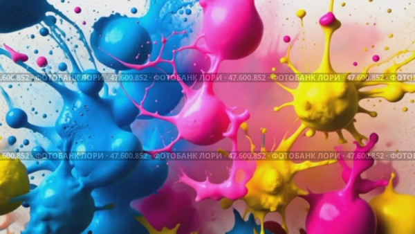 Explosion of colored powder, isolated on white background. Стоковое AI-видео, аниматор Ирина Старикова / Фотобанк Лори