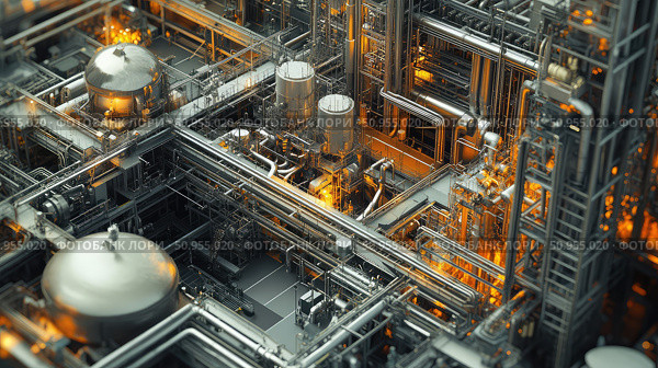 extraction fracturing factory ai generated. Стоковое AI-изображение, AI-художник Vectorwin / Фотобанк Лори